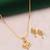 Traditional  gold plated diamond pendent with earring