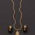 Traditional  gold plated diamond pendent with earring