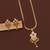Traditional  gold plated diamond pendent with earring