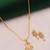 Traditional  gold plated diamond pendent with earring