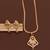 Traditional  gold plated diamond pendent with earring