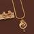Traditional  gold plated diamond pendent with earring