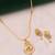 Traditional  gold plated diamond pendent with earring