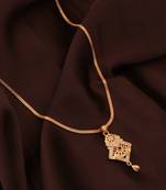 Traditional  gold plated diamond pendent with earring