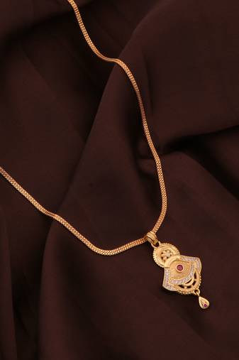 Traditional  gold plated diamond pendent with earring
