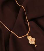 Traditional  gold plated diamond pendent with earring