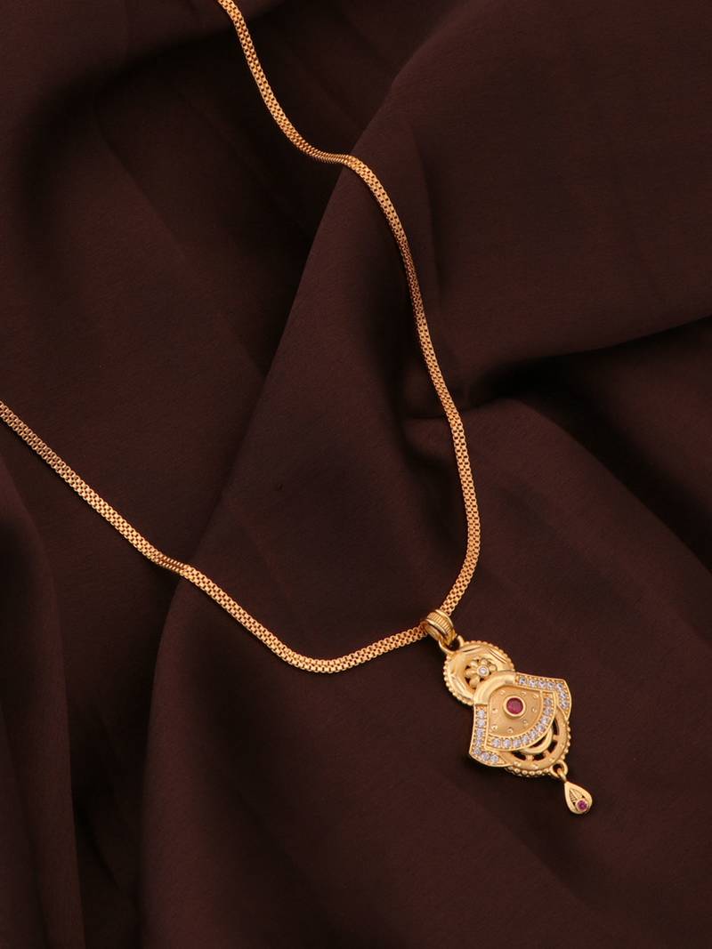 Traditional  gold plated diamond pendent with earring