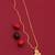 Traditional  gold plated diamond pendent with earring