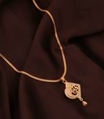 Traditional  gold plated diamond pendent with earring