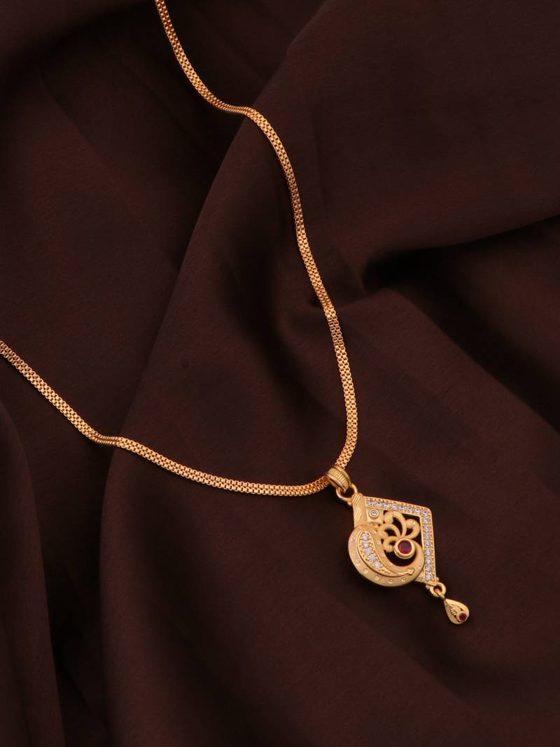 Traditional  gold plated diamond pendent with earring