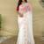 White Color Embroidery Work And Chifon Saree