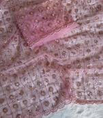 Pink Color embroidery & Sequance Work  Net Saree