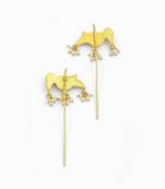 Gold plated kundan ear cuffs