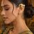 Gold plated kundan ear cuffs