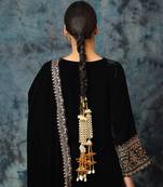 Gold plated white pearl parandi
