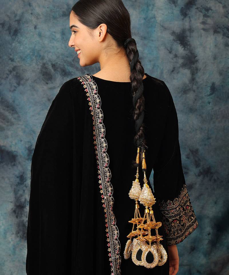 Gold plated gota patti mirror multicolor parandi