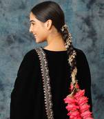 Gold plated rose pink floral parandi