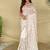 White Color Embroidery And Zarii Weaving Silk Saree