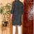 Men's  cotton  zigzag print   nehru collar with solid fashion patti full sleeve  kurta  (black)