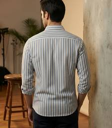 Men’s yarn dyed cotton striped full sleeve casual shirt