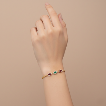 gold metal bracelet with traditional design 1