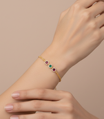 multicolor brass bracelet with gold plating ad work