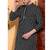 Men's  cotton  zigzag print   nehru collar with solid fashion patti full sleeve  kurta  (black)