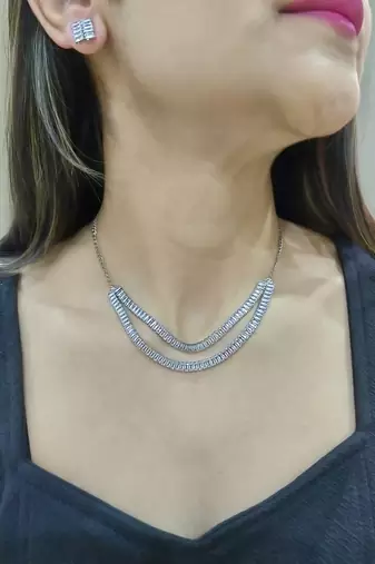 Double line ad necklace set
