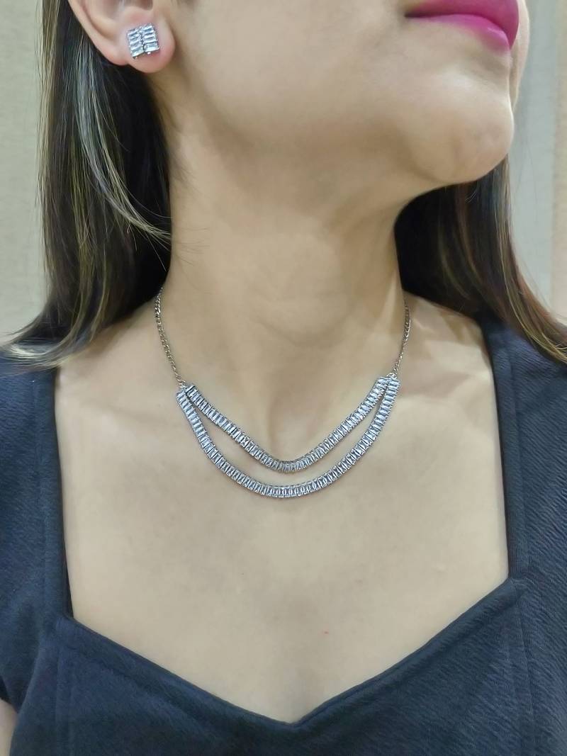 Double line ad necklace set