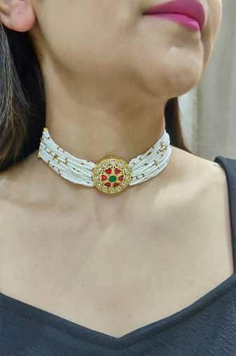 Sofia pearl studded choker (only)