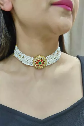 Sofia pearl studded choker (only)