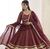 Maroon Cosmos Gold Designer Anarkali Set with Heavy Lace Work Dupatta