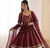 Maroon Cosmos Gold Designer Anarkali Set with Heavy Lace Work Dupatta