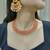 Maroon necklace set with maangtika