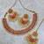 Maroon necklace set with maangtika