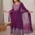 Bewitching Purple Sequins Georgette Wedding Wear Anarkali Suit