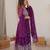 Bewitching Purple Sequins Georgette Wedding Wear Anarkali Suit