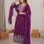 Bewitching Purple Sequins Georgette Wedding Wear Anarkali Suit