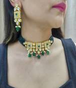 Ferzeen green kundan choker set