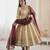 Beige Cosmos Gold Designer Anarkali Set with Maroon Sequence Dupatta 