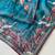 Blue Color  multithread embroidery Work Silk Saree