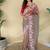 Light Brown Color  multithread embroidery Work Silk Saree