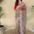 Light Brown Color  multithread embroidery Work art silk saree