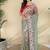 Olive Color  multithread embroidery Work Silk Saree