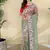 Olive Color  multithread embroidery Work art silk saree