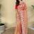 Orange Color  multithread embroidery Work Silk Saree