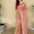 Orange Color  multithread embroidery Work art silk saree