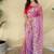 Pink Color  multithread embroidery Work Silk Saree