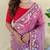 Pink Color  multithread embroidery Work Silk Saree