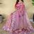 Pink Color  multithread embroidery Work Silk Saree